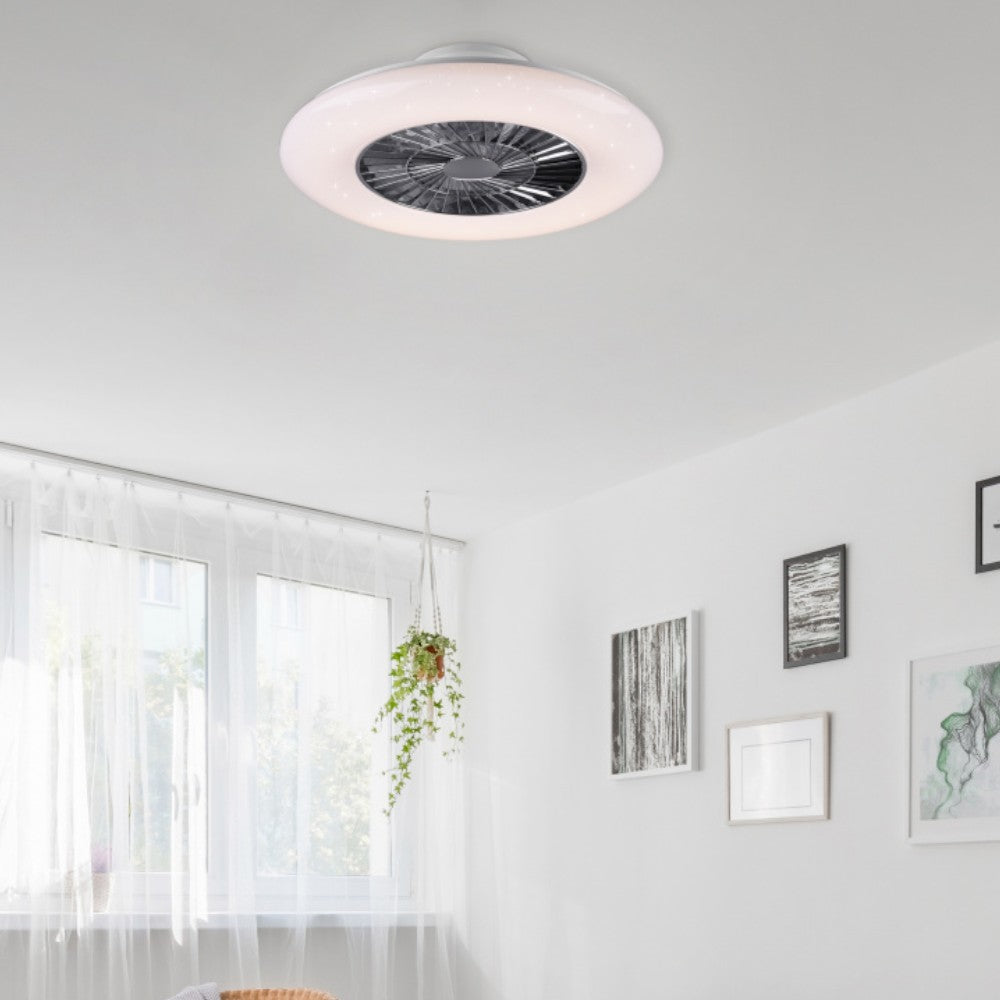 Ventilatore plafoniera con tre modalità luce led a soffitto con ventilatore e telecomando diametro 60 cm