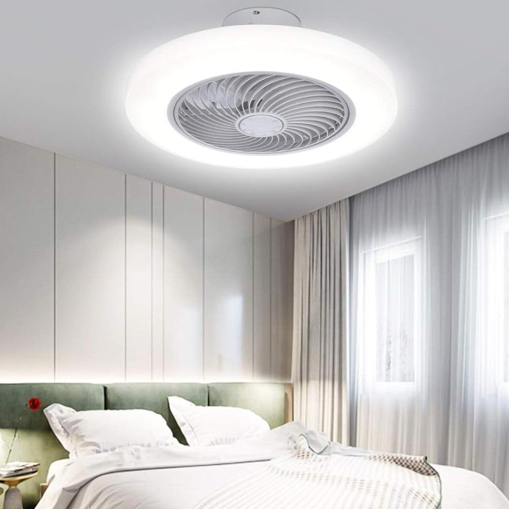 Plafoniera led con ventilatore 20w a 5 pale e 6 velocità aria calda e fredda con telecomando