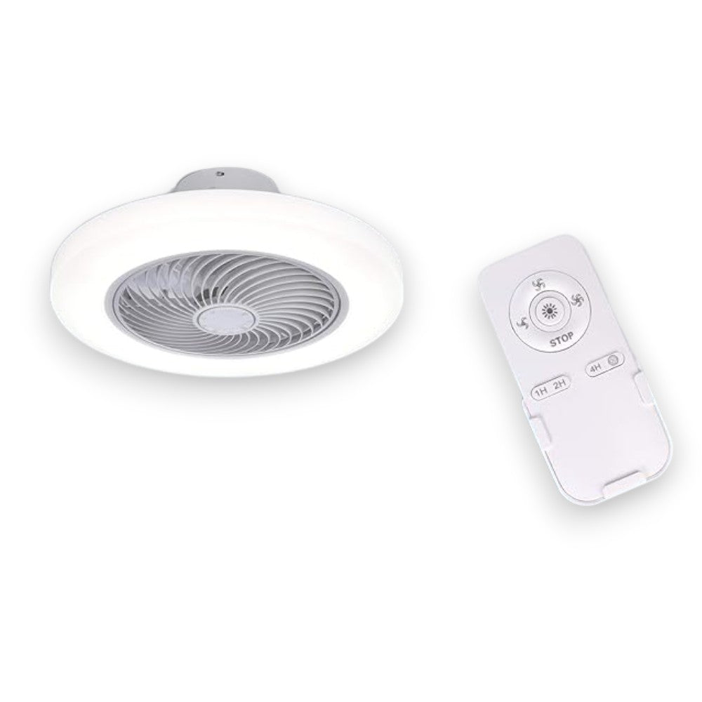 Plafoniera led con ventilatore 20w a 5 pale e 6 velocità aria calda e fredda con telecomando