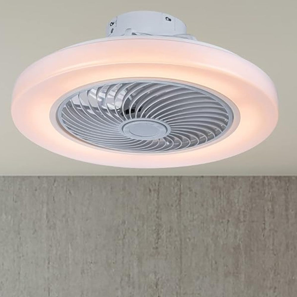 Plafoniera led con ventilatore 20w a 5 pale e 6 velocità aria calda e fredda con telecomando