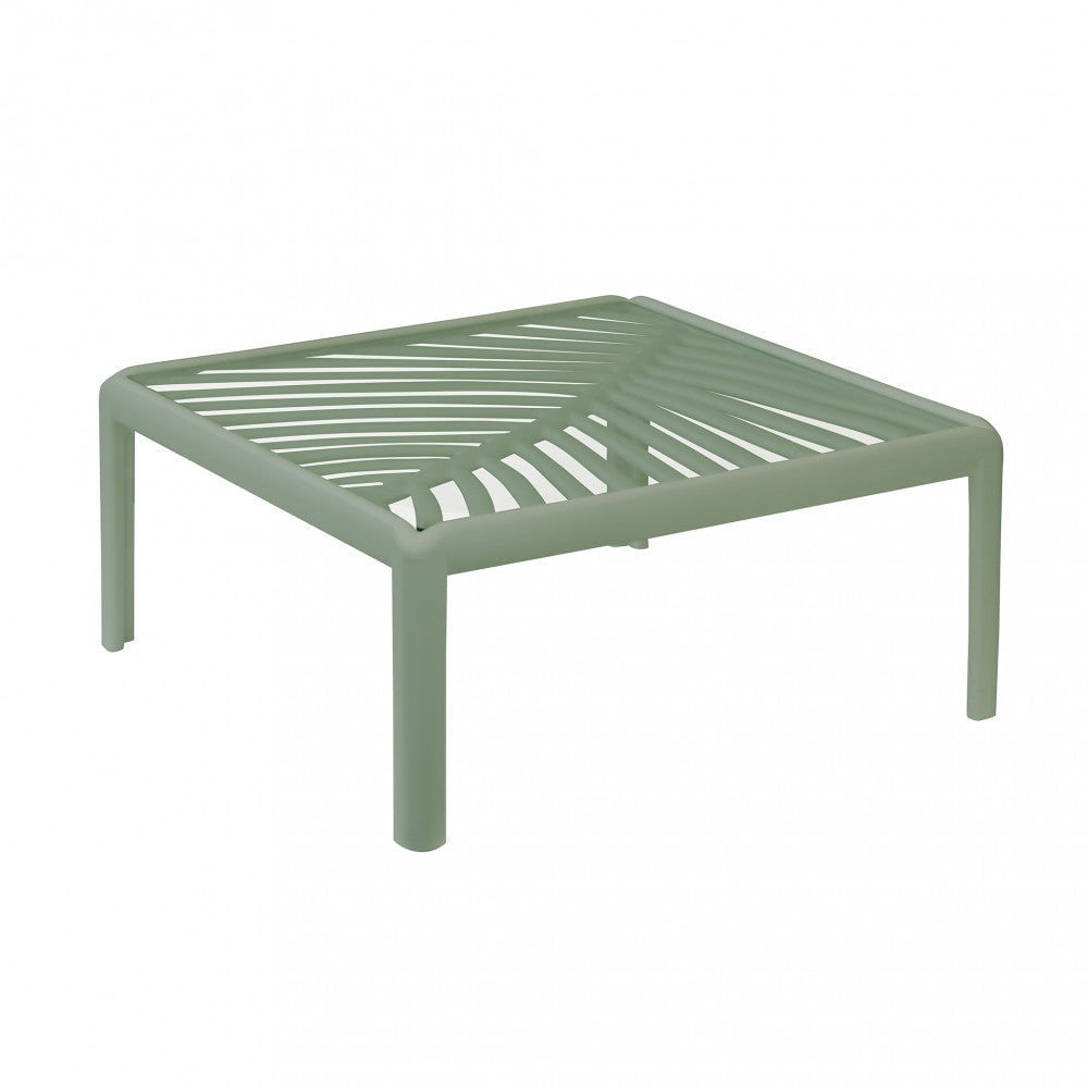 Tavolino quadrato per salotto in polipropilene con vetro 70x70xH32 cm