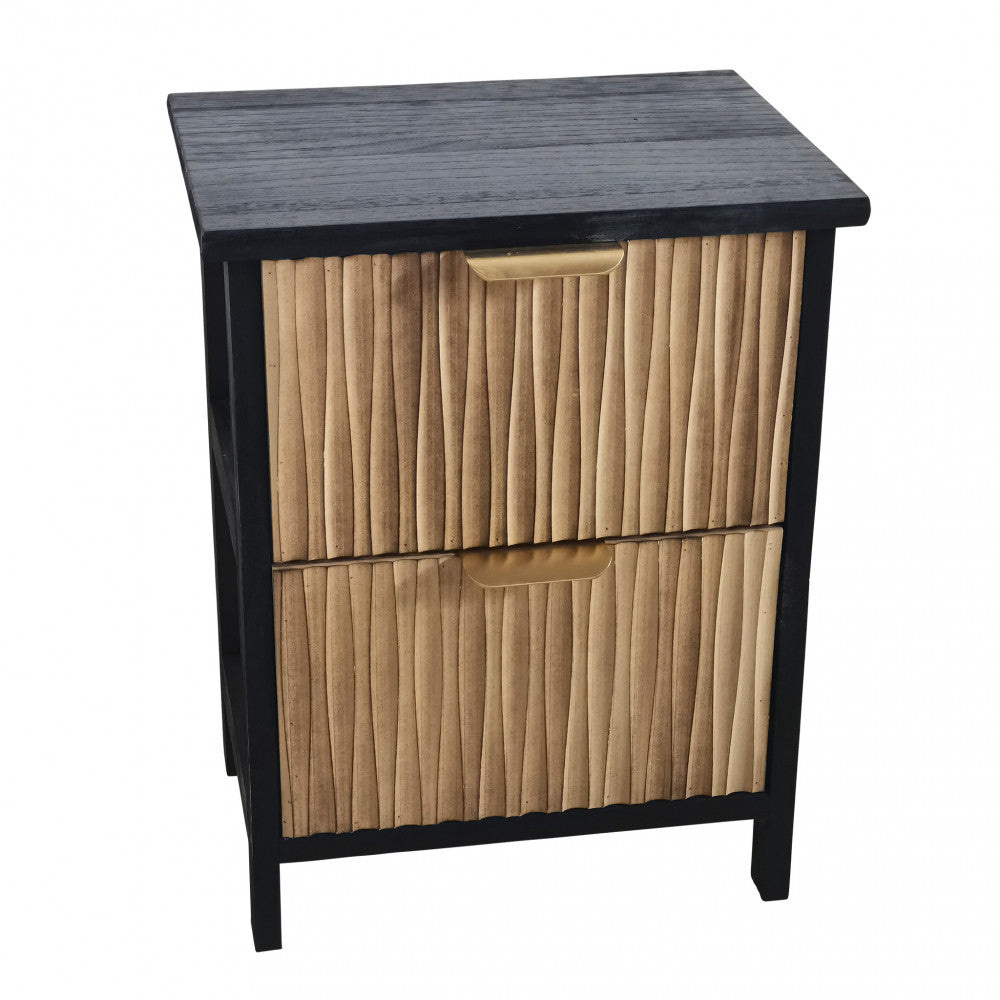 Mobiletto in legno con 2 cassetti per arredo casa 34x25xH43,5 cm