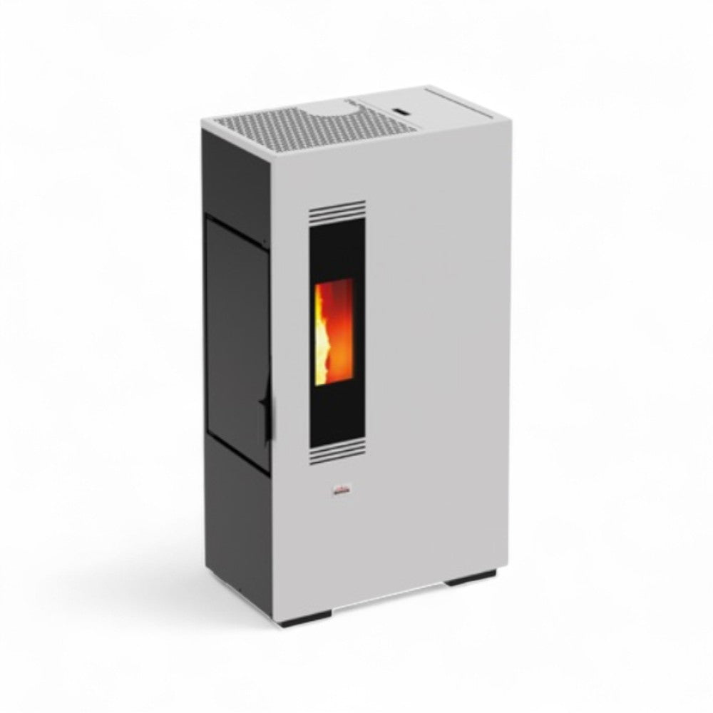 Stufa a pellet in acciaio 5,5 Kw A+ con raccordo uscita fumi posteriore o superiore Queen Slim 5