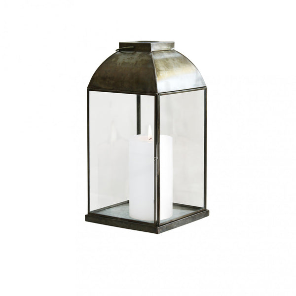 Lanterna portacandela vintage da esterno in vetro e metallo Kasper