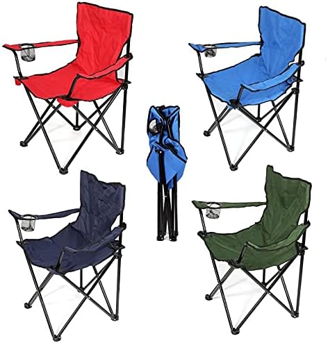 Sedia mare camping viaggio pieghevole in sacca acciaio e poliestere con porta bicchiere