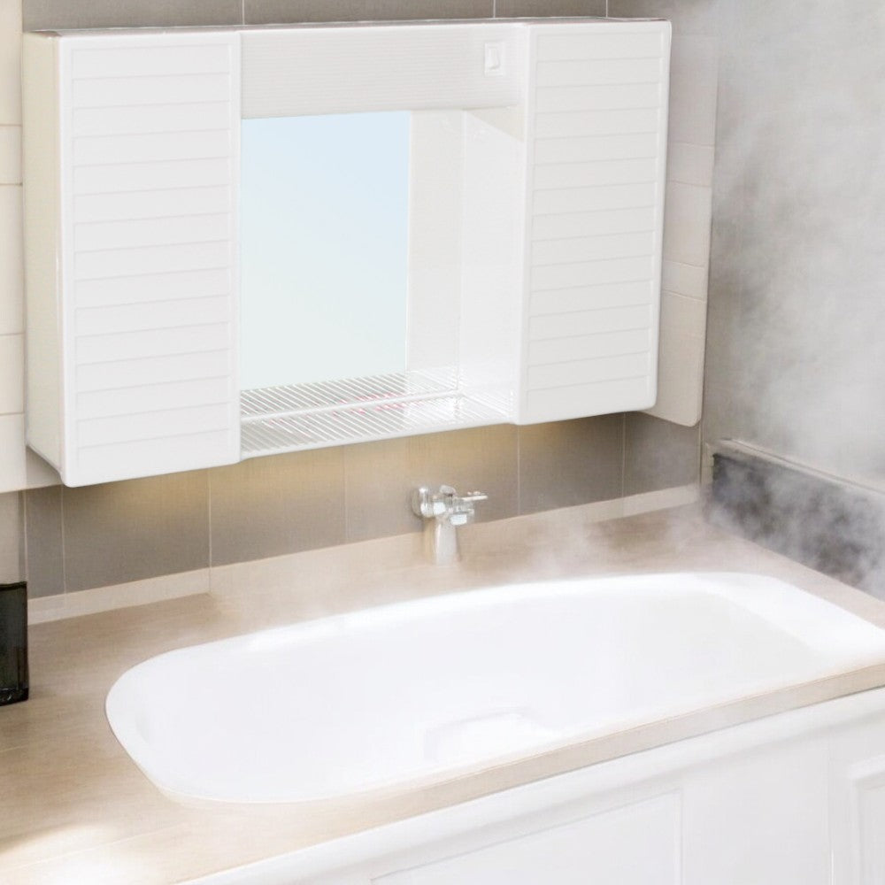 Specchio mobile bagno con due ante luce e interruttore 50x12xH37 cm