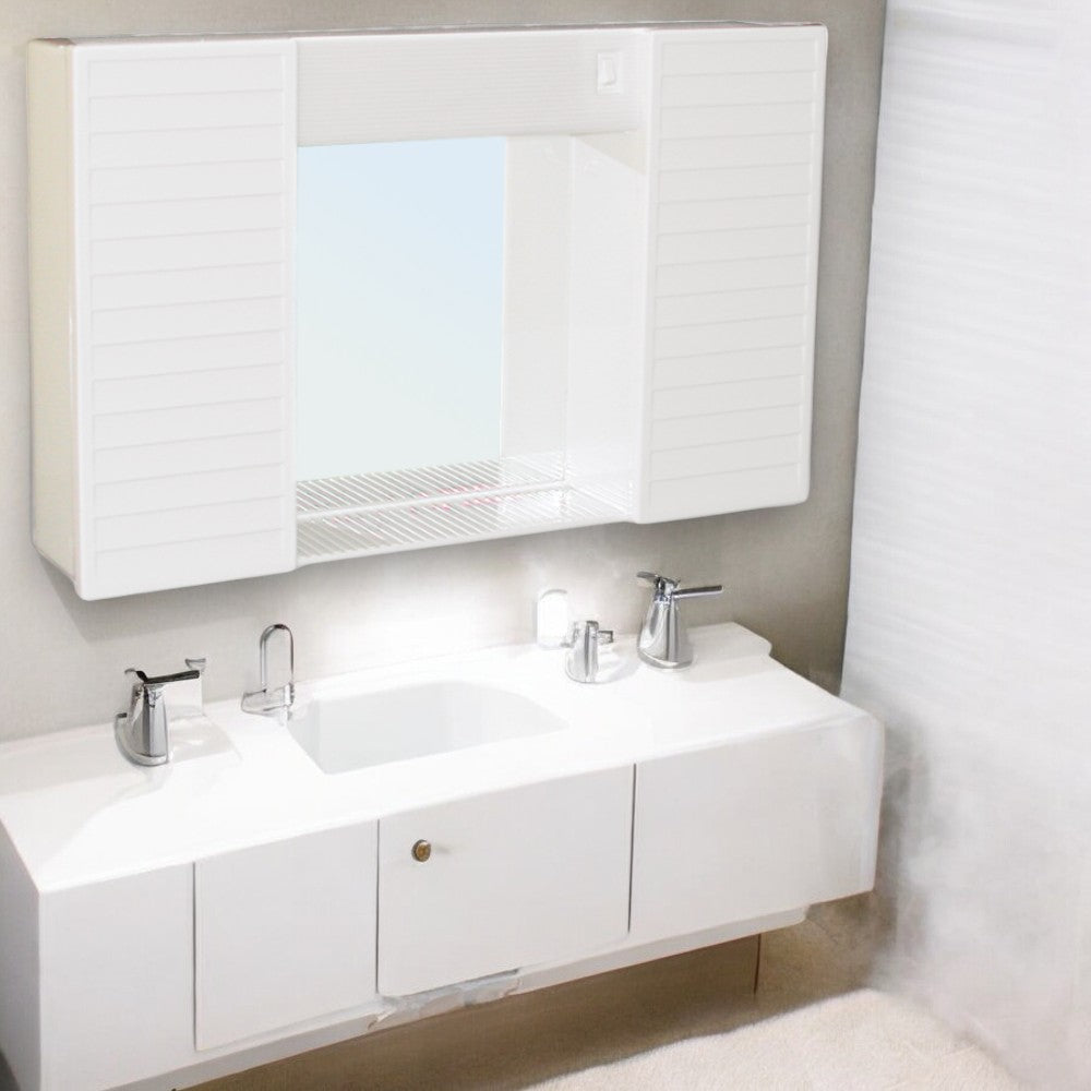 Specchio mobile bagno con due ante luce e interruttore 50x12xH37 cm