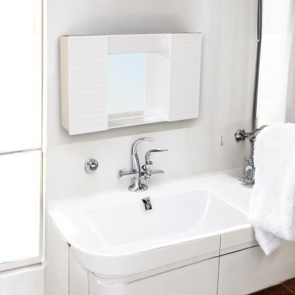 Specchio mobile bagno con due ante luce e interruttore 50x12xH37 cm