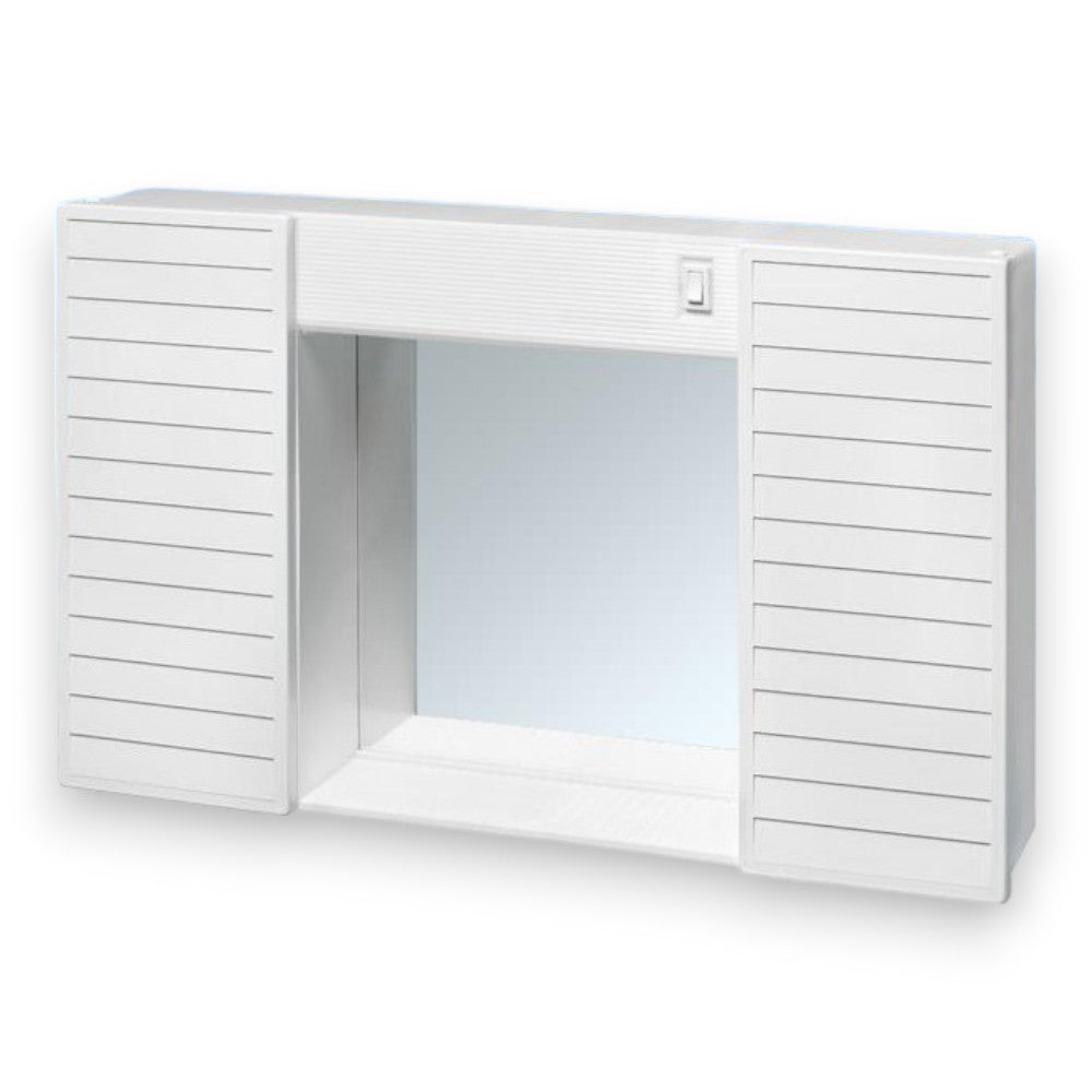 Specchio mobile bagno con due ante luce e interruttore 50x12xH37 cm