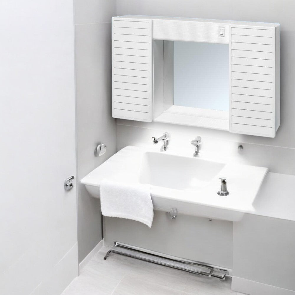 Specchio mobile bagno con due ante luce e interruttore 50x12xH37 cm