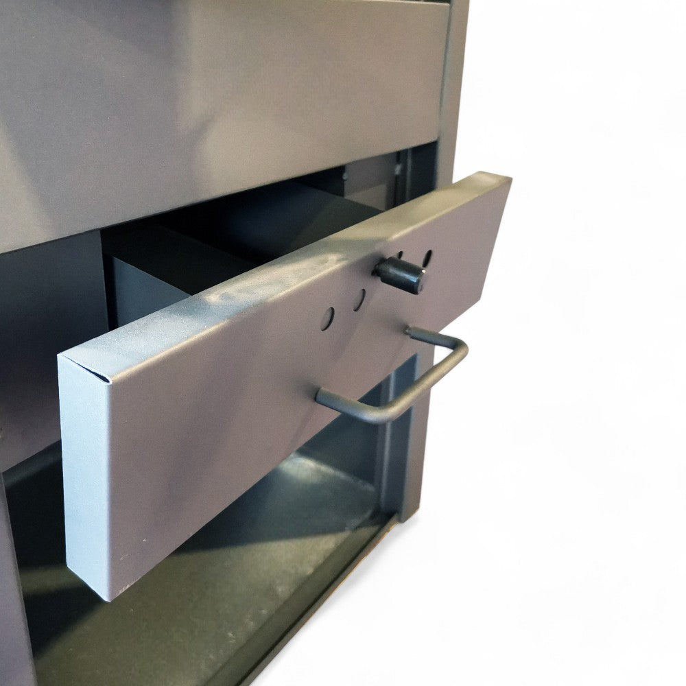 Stufa a legna 7 Kw in acciaio antracite 47x37xH76 cm con vano porta legna