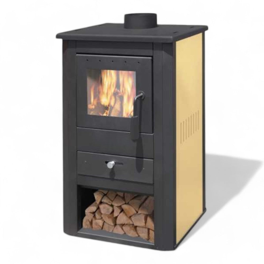 Stufa a legna 10,7 Kw in acciaio 50x41xH86 cm avorio