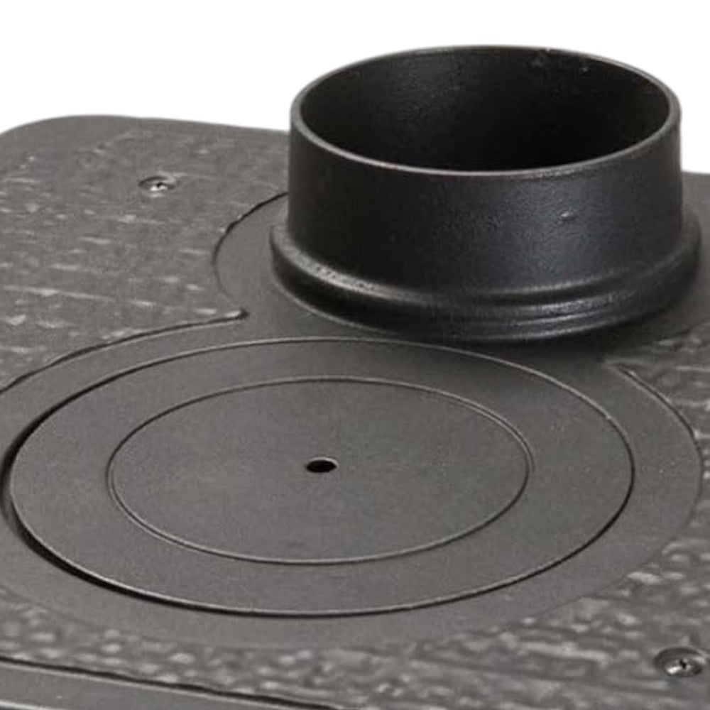 Stufa a legna con struttura in ghisa e rivestimento esterno in maiolica sistema di post combustione 6 kw Gemma Liberty Nordica