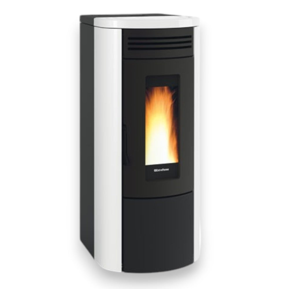 Stufa a pellet 16 Kw in acciaio 49.5x59.3xH115.3 cm bianca Costanza Nordica