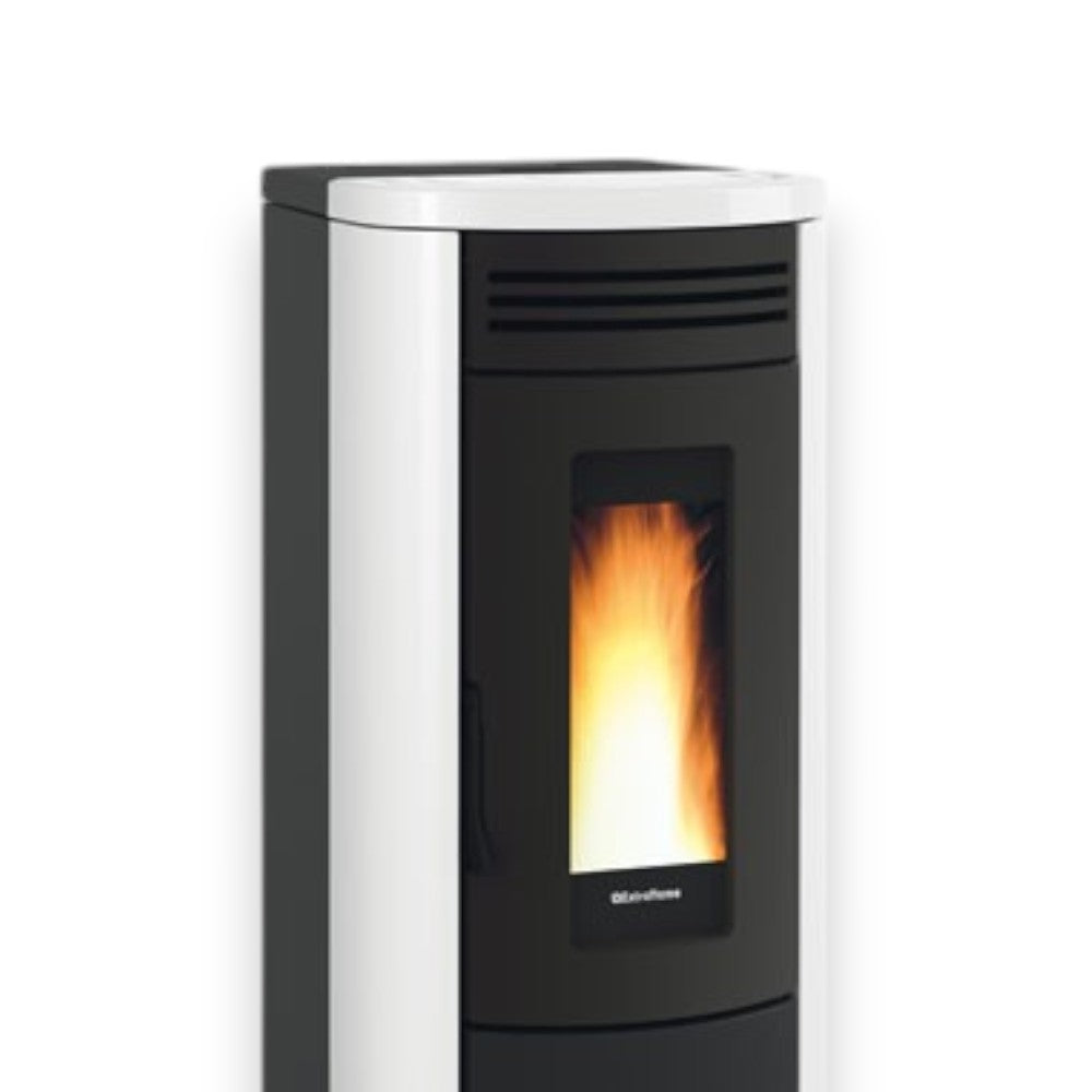 Stufa a pellet 16 Kw in acciaio 49.5x59.3xH115.3 cm bianca Costanza Nordica