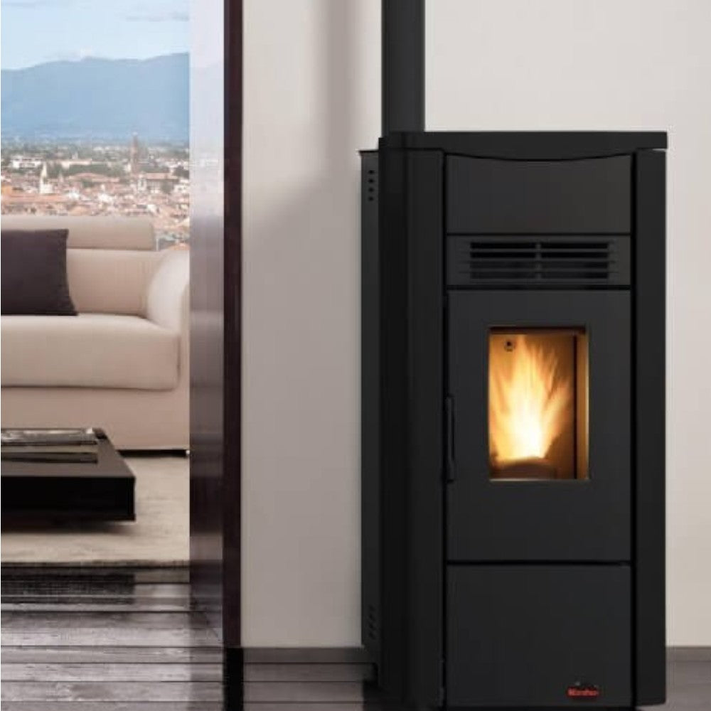 Stufa a pellet 7 Kw in ghisa 50x51xH103 cm nera Giusy evo Nordica