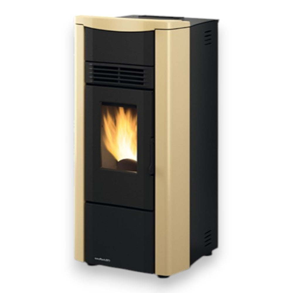 Stufa a pellet 7 Kw in ghisa 50x51xH103 cm pergamena Giusy evo Nordica