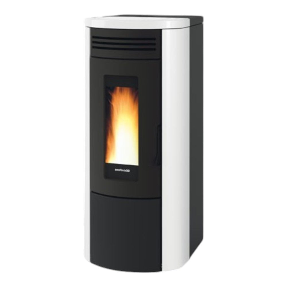 Stufa a pellet 16 Kw in acciaio 49.5x59.3xH115.3 cm bianca Costanza Nordica
