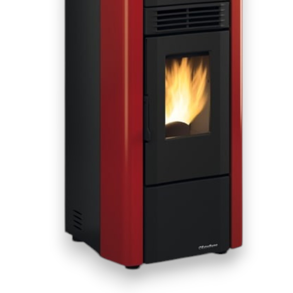 Stufa a pellet 7,5 Kw in ghisa 50x50xH103 cm bordeaux Giusy plus Nordica