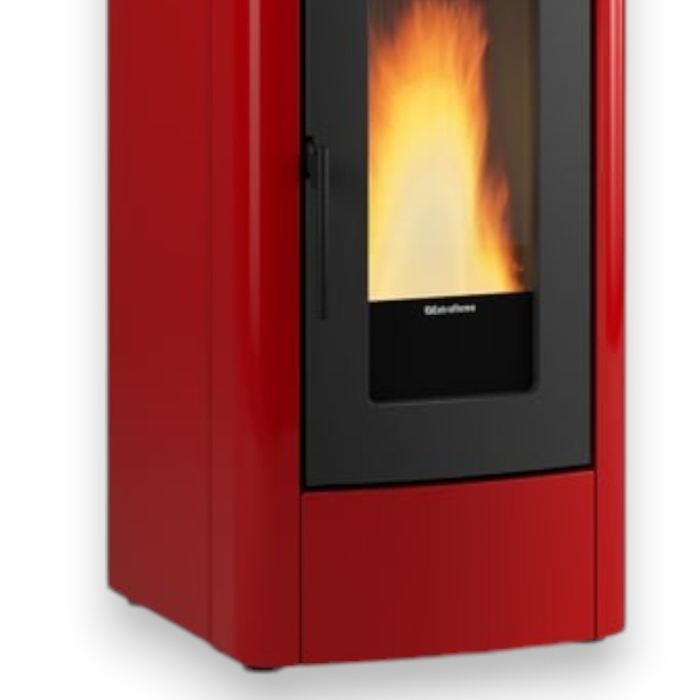 Stufa a pellet 10 Kw 52,5x60,2xH108 cm rosso Dahiana plus Nordica