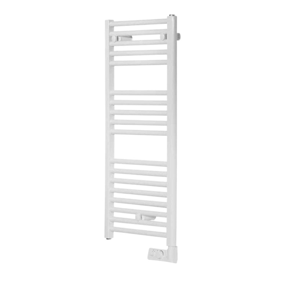 Termoarredo scaldasalviette elettrico in acciaio al carbonio bianco con termostato Cortina Analogic