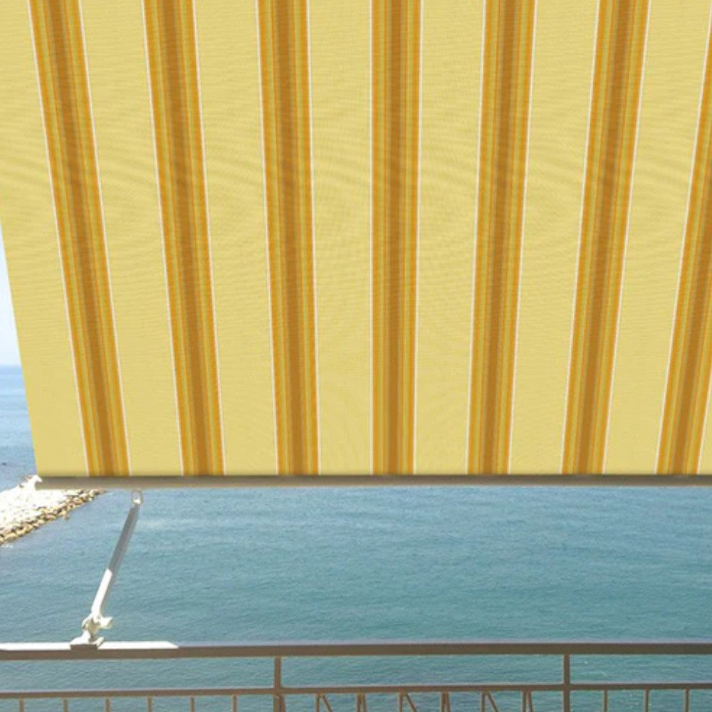 Tenda da balcone para sole a caduta 300x250 cm giallo e crema a righe con profili in alluminio