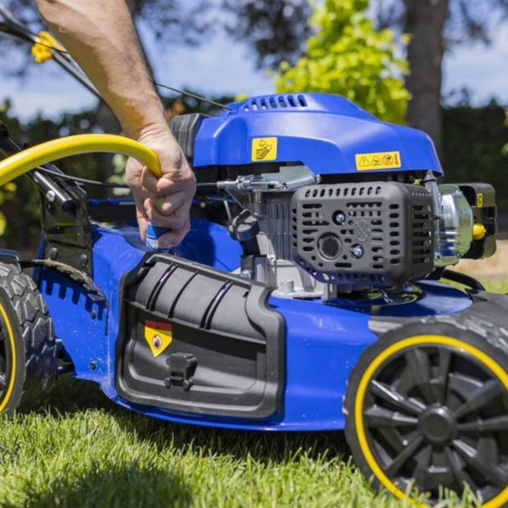 Tosaerba a scoppio benzina con avvio manuale in acciaio per giardino