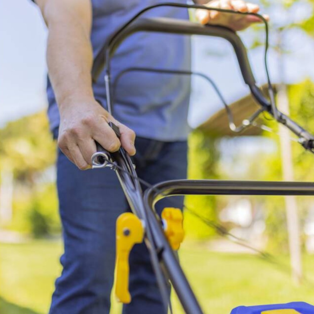 Tosaerba a scoppio benzina con avvio manuale in acciaio per giardino