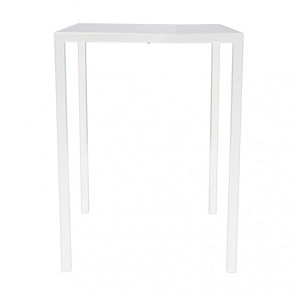 Tavolo fisso bianco quadrato autolivellante in metallo 70x70xH110 cm
