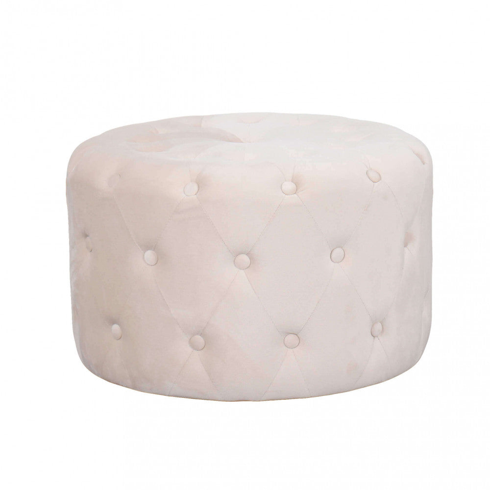 Pouf design rotondo 68 cm morbido in velluto con bottoncini decorativi