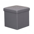 Pouf contenitore cubo baule quadrato 38x38 cm rivestito in ecopelle