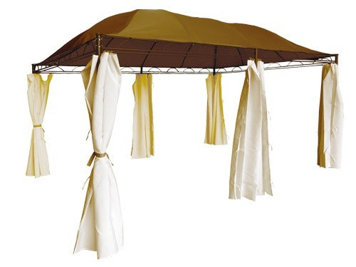 Gazebo Barbados in acciaio con telo superiore e laterali 4x3M per esterno Garden Deluxe Collection