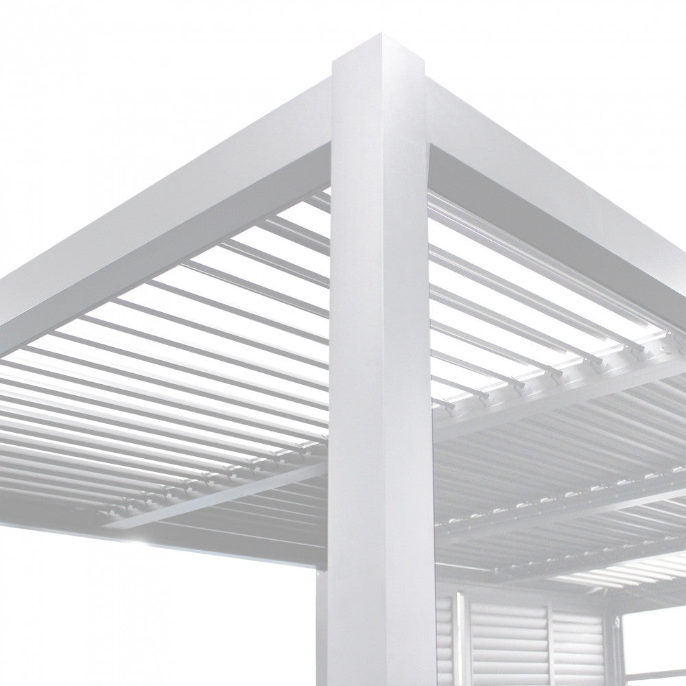 Pergola bioclimatica 7,8x4 mt. in alluminio con lamelle frangisole orientabili e sistema di drenaggio