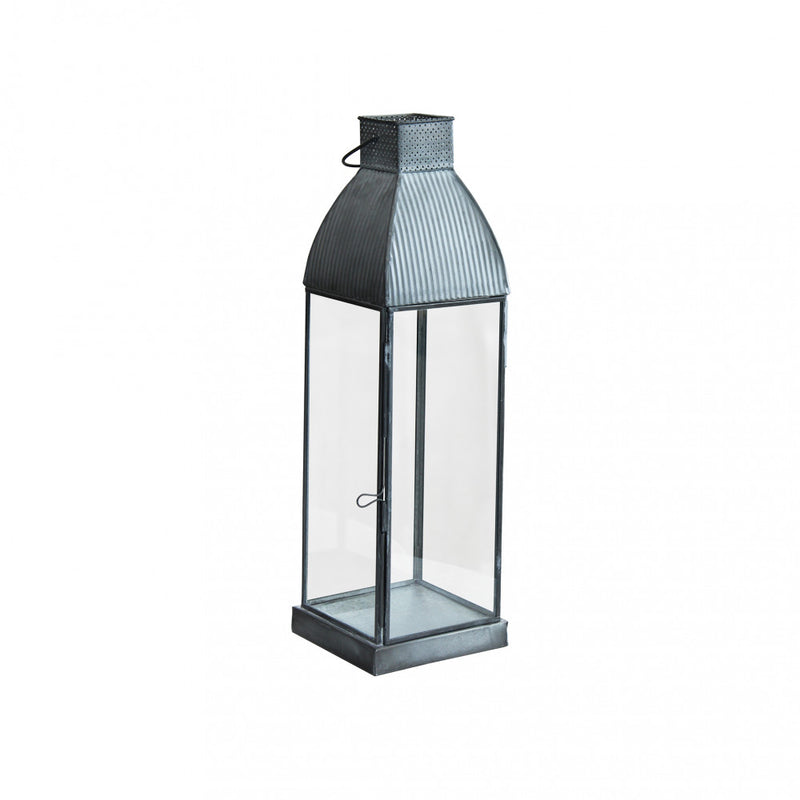 Lanterna portacandela da esterno in vetro e metallo Brittany