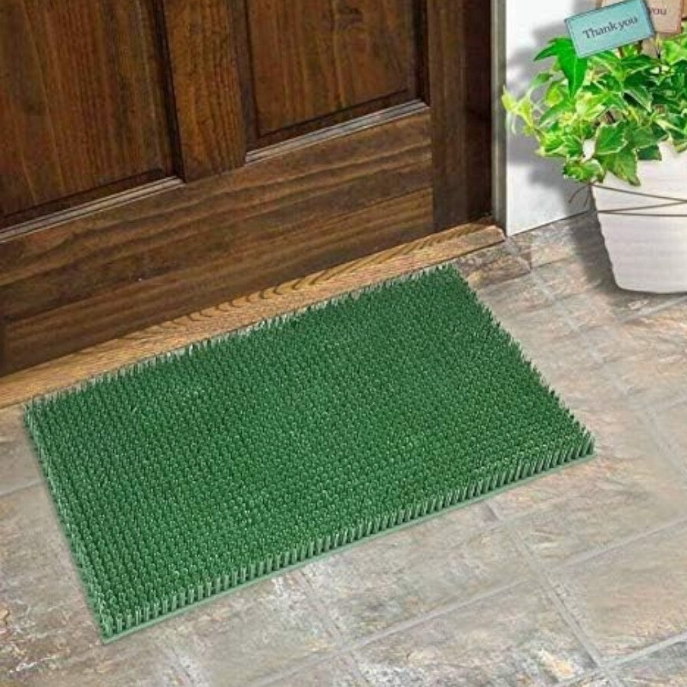 Zerbino verde drenante politene effetto erba ingresso giardino terrazzo spessore 23 mm potere pulente alto 40x70 cm