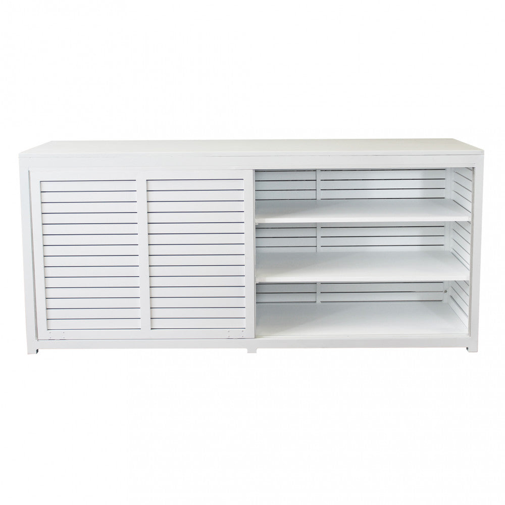 Mobile credenza piano di appoggio da esterno giardino in alluminio bianco Wyoming
