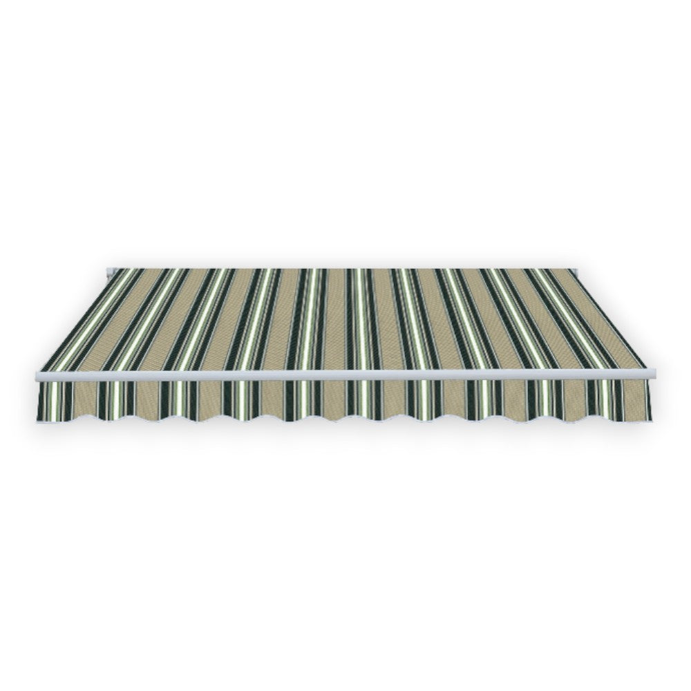 Tenda da sole per balcone verde a righe con struttura in alluminio con kit per il montaggio Sonny