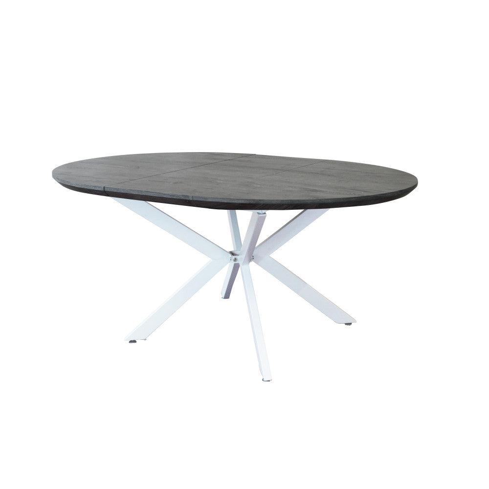 Tavolo rotondo allungabile con piano in MDF e struttura in metallo 120/160x120xH76 cm Garry