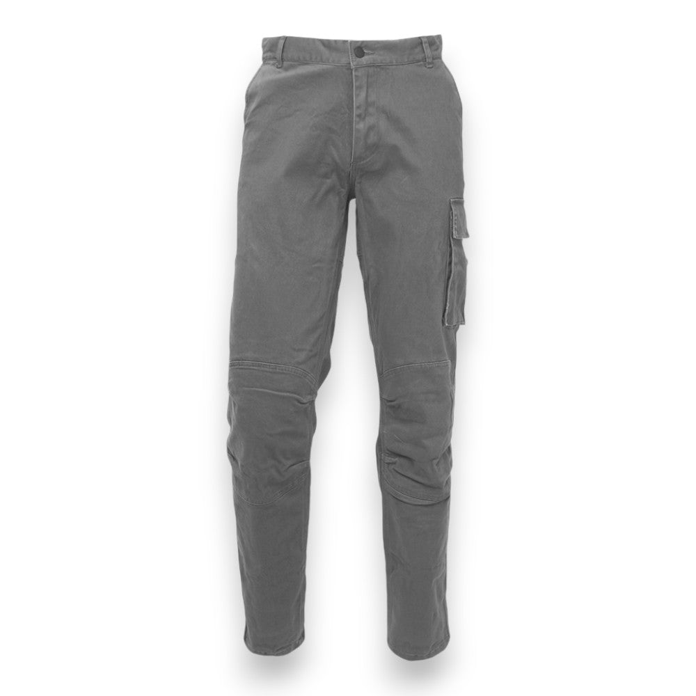 Pantalone da lavoro grigio effetto consumato delave con tasche multiple tessuto elasticizzato rinforzato slim fit