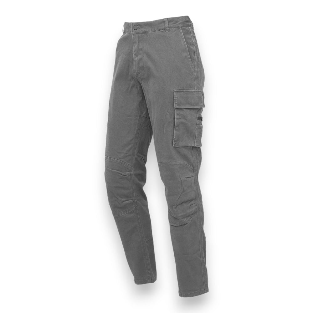 Pantalone da lavoro grigio effetto consumato delave con tasche multiple tessuto elasticizzato rinforzato slim fit