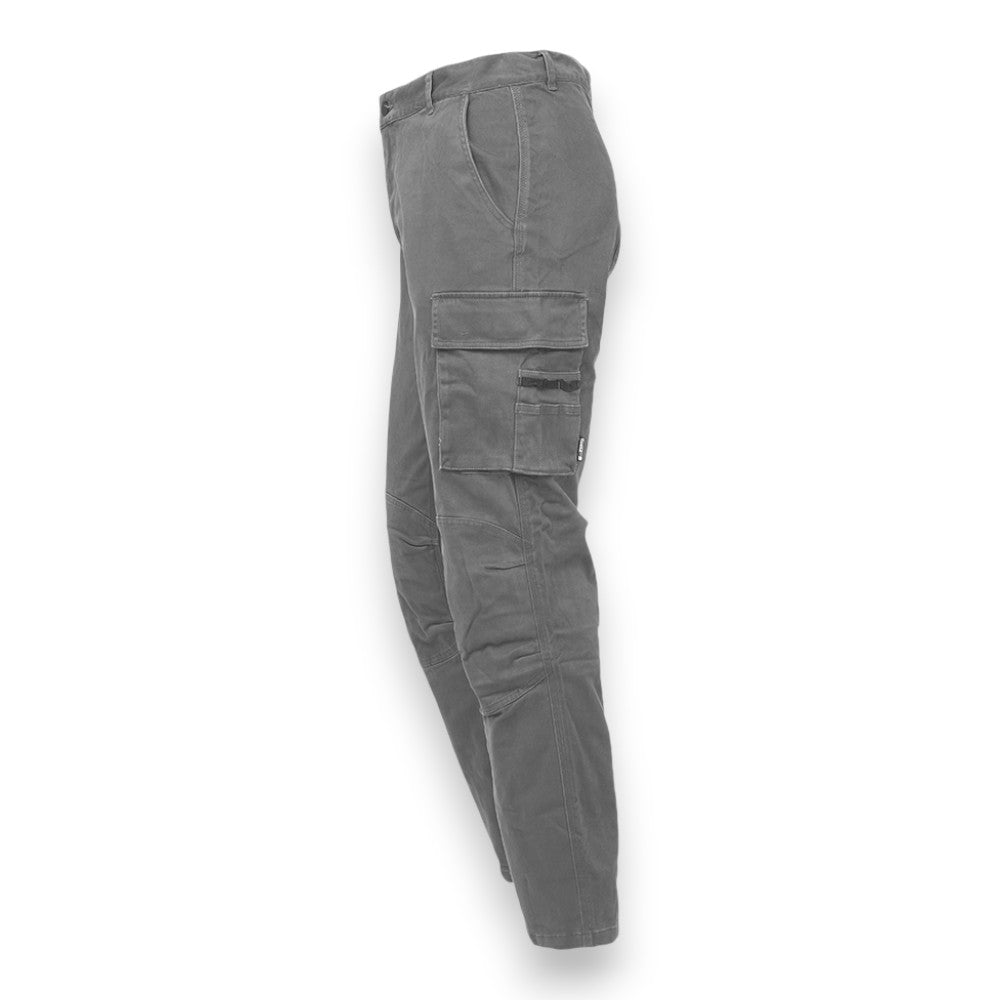 Pantalone da lavoro grigio effetto consumato delave con tasche multiple tessuto elasticizzato rinforzato slim fit