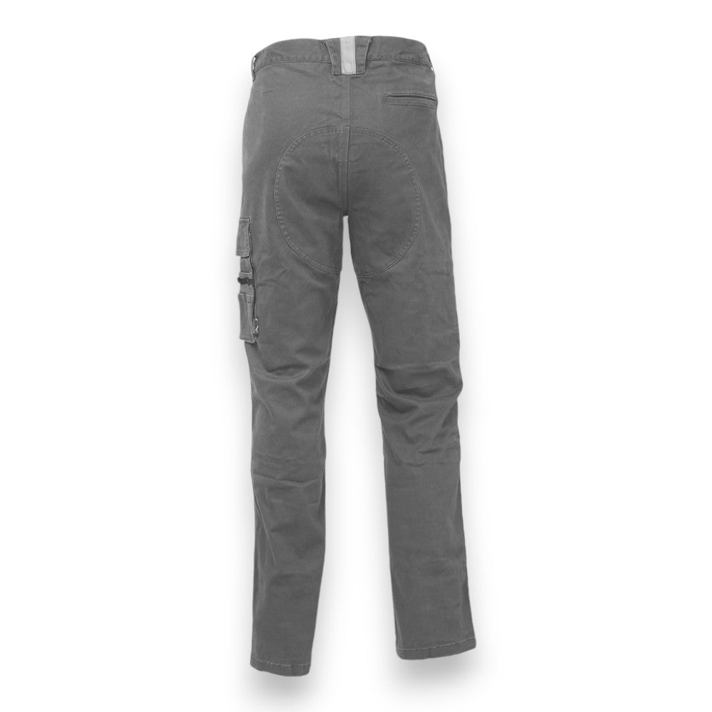 Pantalone da lavoro grigio effetto consumato delave con tasche multiple tessuto elasticizzato rinforzato slim fit