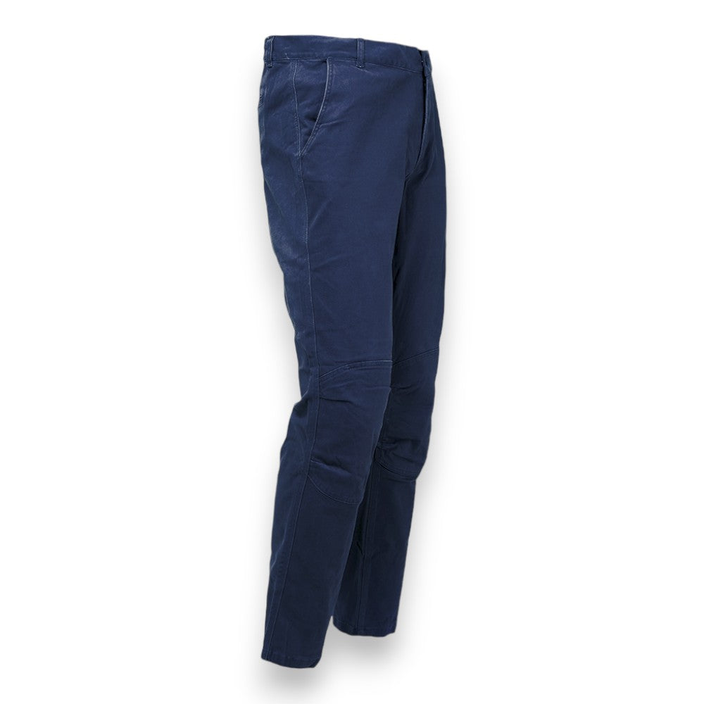 Pantalone da lavoro slim fit in cotone elasticizzato con tasche multiple e rinforzi ginocchia blu desteint