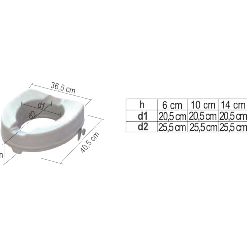 Alzawater in polipropilene con sistema di bloccaggio con sedile bianco