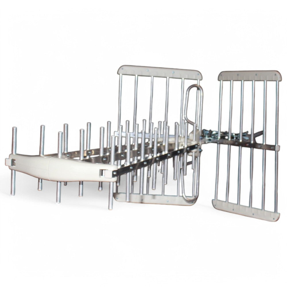 Antenna digitale terrestre esterno 38 elementi banda uhf 5g lte alluminio plastica bianca dvb-t2 hevc main 10 hd uhd