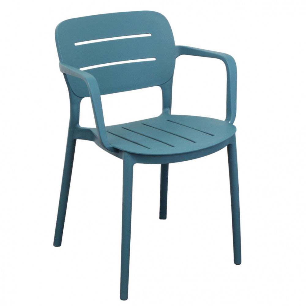 Poltrona sedia in polipropilene con braccioli impilabile 52.5x53xH79 cm Giselle