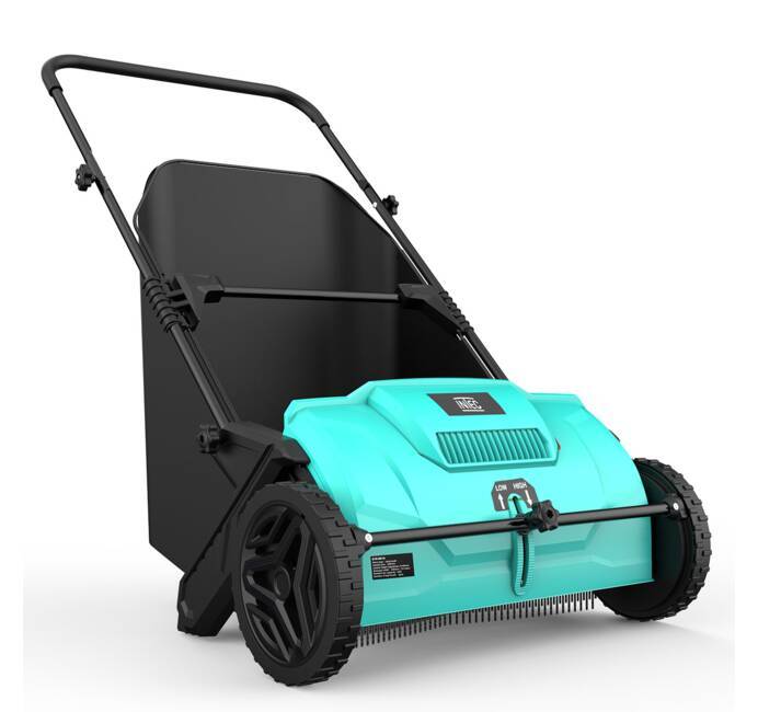 Arieggiatore spazzatrice raccoglitore di foglie a spinta con ruote per giardino con sacco removibile 100 lt