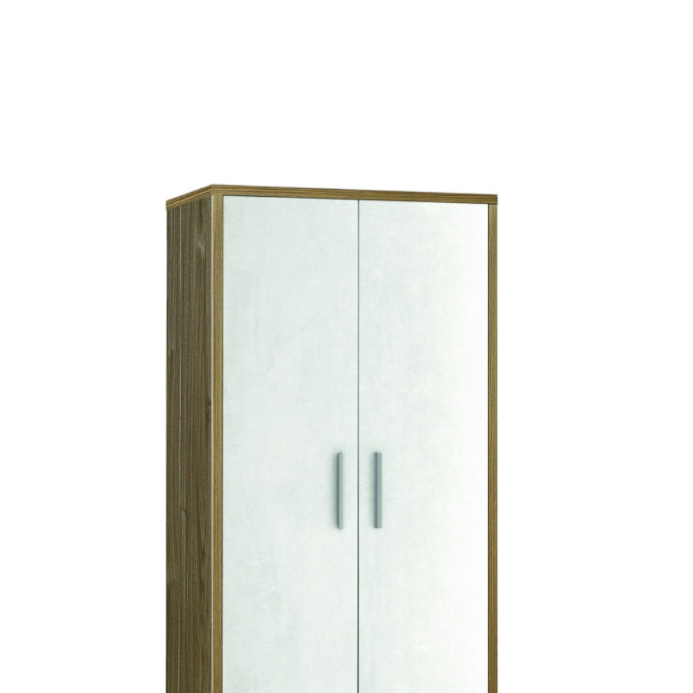 Mobile guardaroba moderno 2 ante 2 cassetti bianco MDF dimensioni H182 L71 cm ideale per organizzare e arredare casa