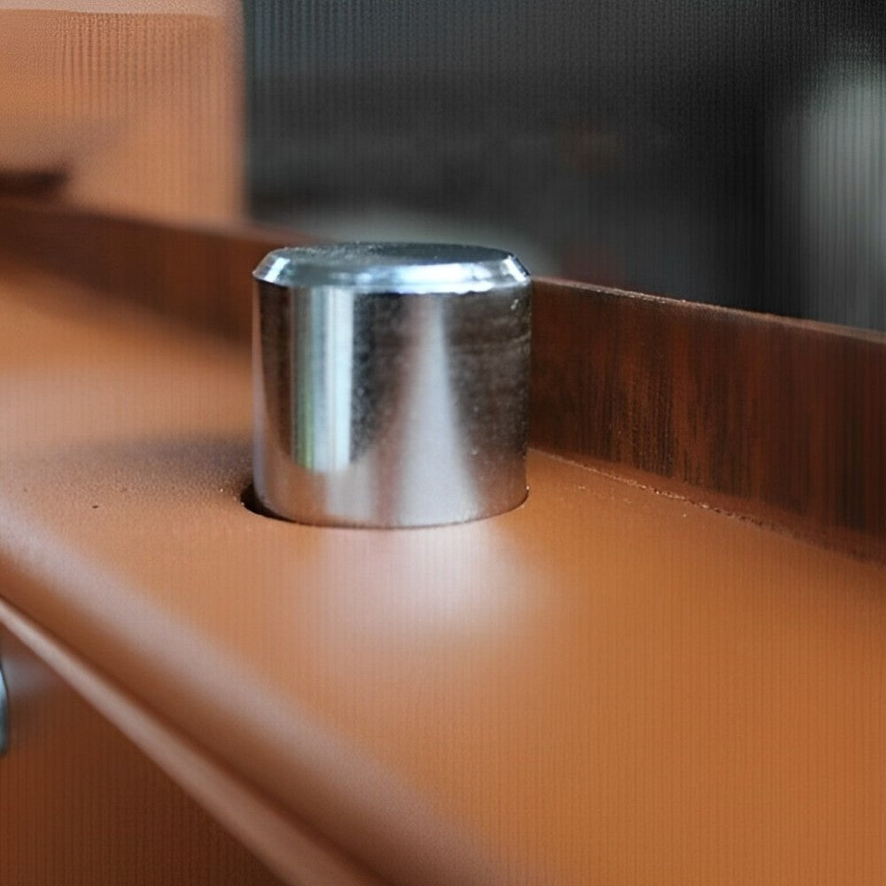 Armadio portafucili sicurezza 5 posti effetto legno con tesoretto chiusura a sei mandate e ancoraggio robusto