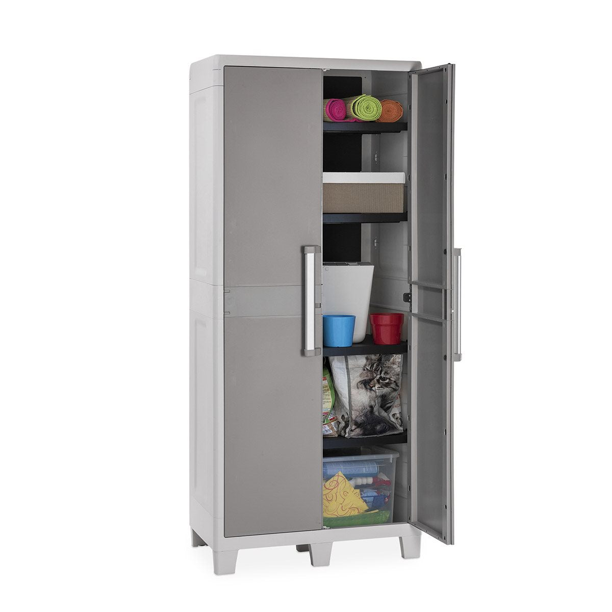 Armadio tuttopiani lucchettabile in resina a 2 ante e 4 ripiani regolabili Urban XL Toomax